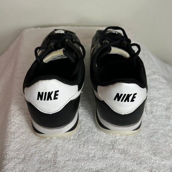 As New - Nike Cortez Basic Black and White Leather - Women – Size 7 - Picture 7 of 9